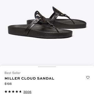 Tory Burch Miller Cloud Sandal with box size 6